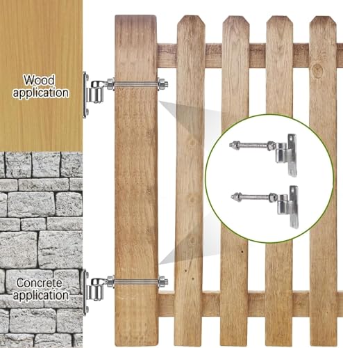Image of Stainless Steel J Bolt Gate Hinge with Dia M12 for Wood Fence, Heavy Duty Gate Hinge for Metal Gate Farm Gate (6 inch (4 Pack))