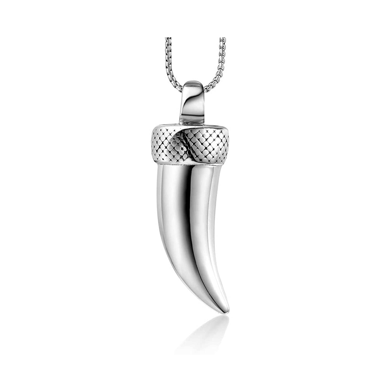 Collier de dents d'animaux acier titane le cadeau punk idéal
