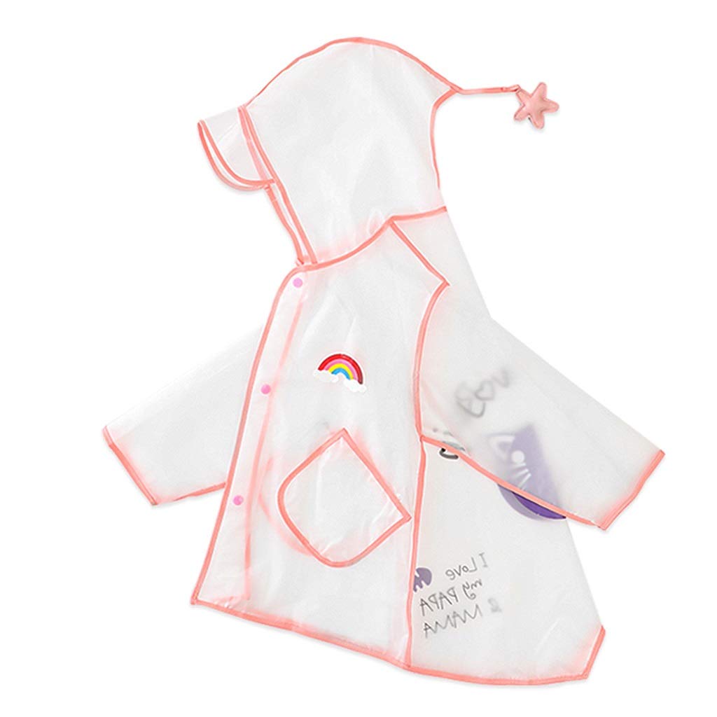 EDDGE Chubasquero for niños pequeños Poncho Capa Impermeable es Ligero y Suave, fácil de Jugar (Color : Pink, Size : XXL)