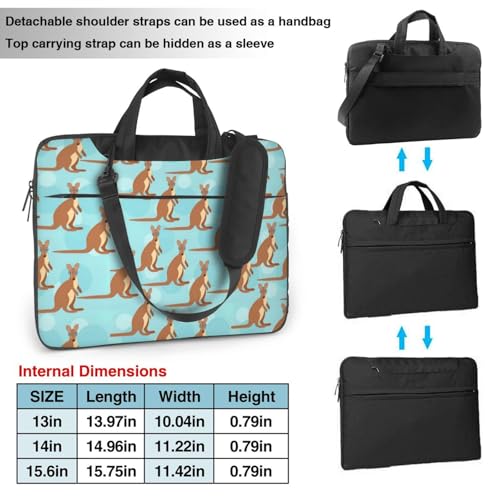 Laptop Bag Funny For Kangaroo Zoo Print, Adjustable Shoulder Strap & Hidden Handle, Simplifies Your Daily2