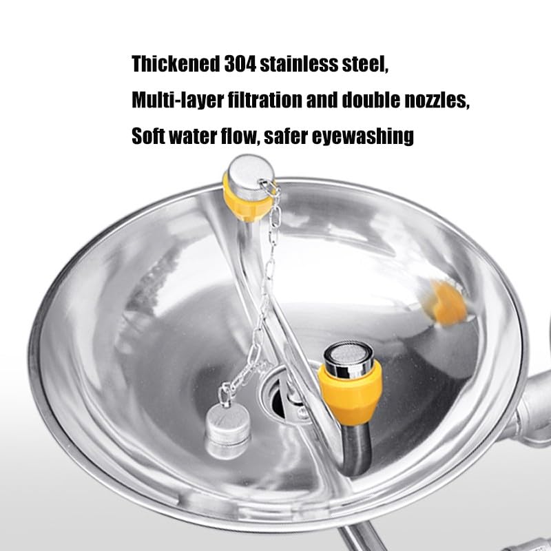 Gfdbhjer Eye Wash Station, Wall Mounted Eyewash Station, 304 Stainless Steel Emergency Eye and Face Wash Unit