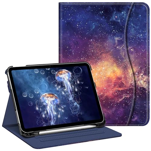 Fintie Case for iPad (A16) 11th Generation 11 Inch (2025), iPad 10th Generation 10.9 Inch (2022), Multi-Angle Viewing Protective Stand Cover with Pencil Holder & Pocket, Galaxy