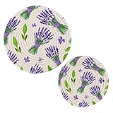 JUMBEAR Sottopentola per pentole calde e padelle e presine, in corda di cotone, tappetini rotondi per cucina, sottobicchieri, tovagliette, poggiamestolo per cucinare e cuocere al forno, 2 pezzi