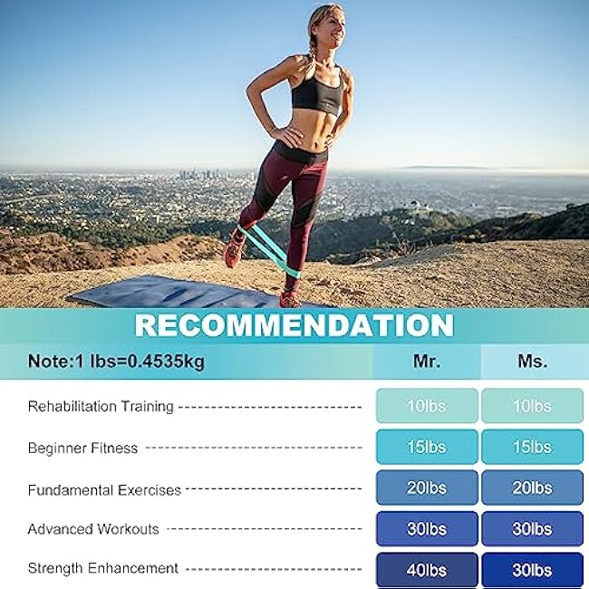 SZHLUX Resistance Bands Set with Instruction Guide and Carry Bag, Versatile for Body Sculpting, Strength Training, and Rehabilitation-Set of 5 (Blue)