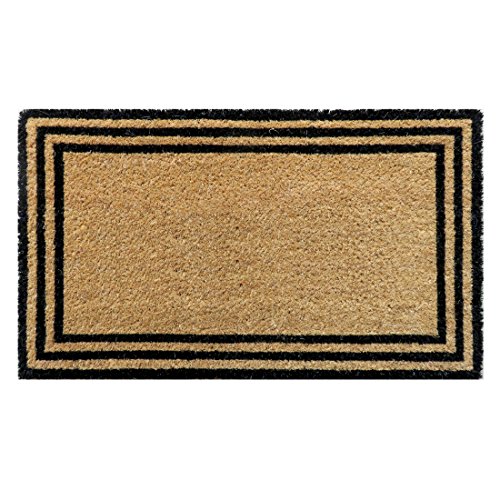 ATMAH natural coir doormat with black border at home entrance — best coir door mats for home