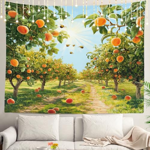 Tapisserie murale motif récolte de fruits Shrahala pour créer un coin verger dans son salon
