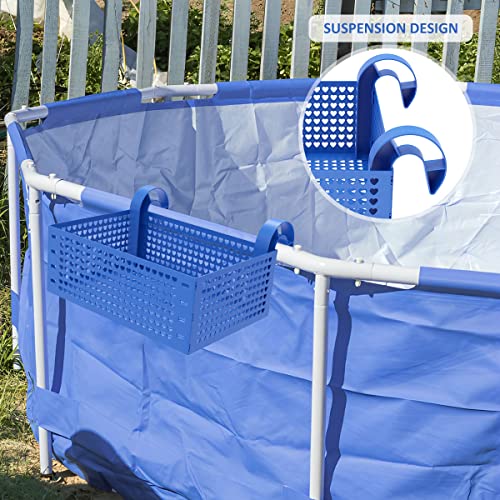 JTNero Aufbewahrungskorb für Pool Robuster Faltbarer Hängender Pool Aufbewahrungskorb Pool Zubehör, Frame Pool, wiederverwendbarer Pool Aufbewahrungskorb für Pool-Spielzeug Handtücher Getränke – Bild 3