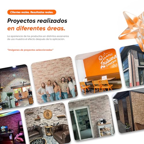 Miniatura 9 de Izodekor Paneles De Pared 3d Efecto Ladrillo, Paneles De Poliestireno Para Salón, Cocina, Baño, Balcón, Dormitorio, Parte Trasera Del Mostrador Y Terraza, 10 Unidades, Patio Trasero