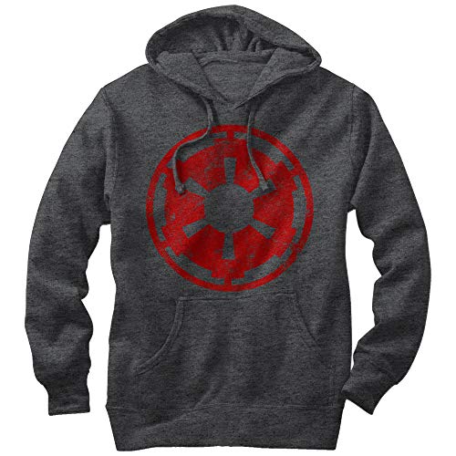 Men's Star Wars Empire Emblem Pull Over Hoodie - Charcoal Heather - Medium