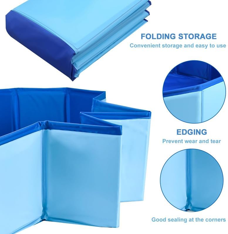 Pet Dog Kids Swimming Pool,Plastic Anti-Slip PVC Bathing Tub Swimming Pool Durable Fiberboard Kiddie Pool(Large 31.5 * 7.87in)