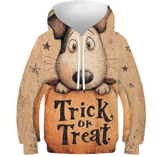 Sweat à capuche Halloween chien : la solution confort et streetwear contre le froid 10-12 ans