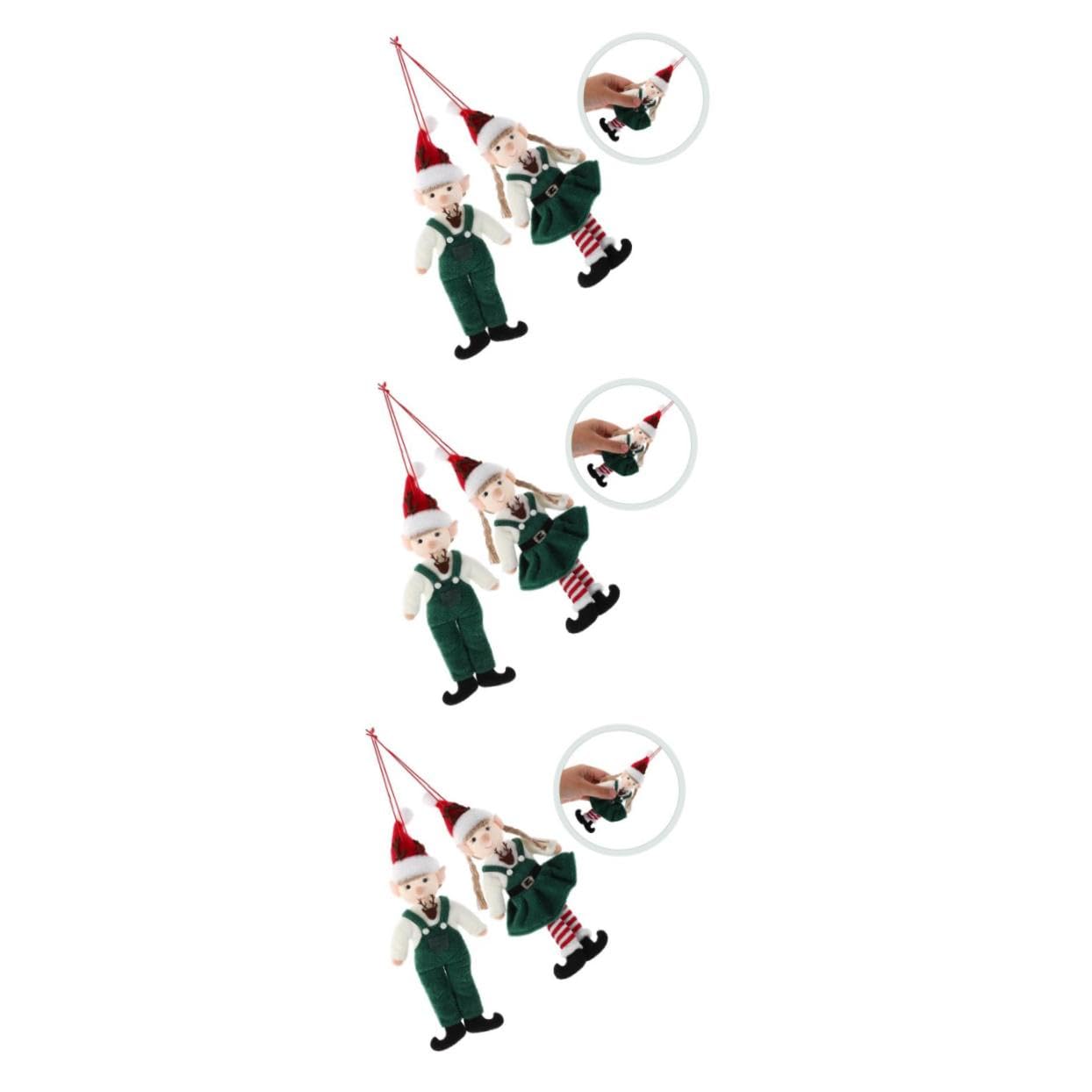 ABOOFAN 6 Piezas Decoración De De Ángel Adorno De Árbol De De Navidad Adornos Colgantes para Arbol De Navidad Estatuilla De De Peluche Estatua De Duende Navideño Paño Verde