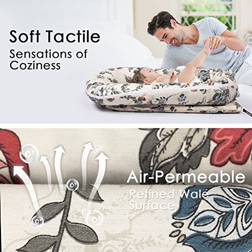 Infant Lounger Baby Nest Replacement Cover | Hypoallergenic | Premium | [Fits Dockatot Deluxe+] (Cover Only) (Geranium) - Thumbnail 4