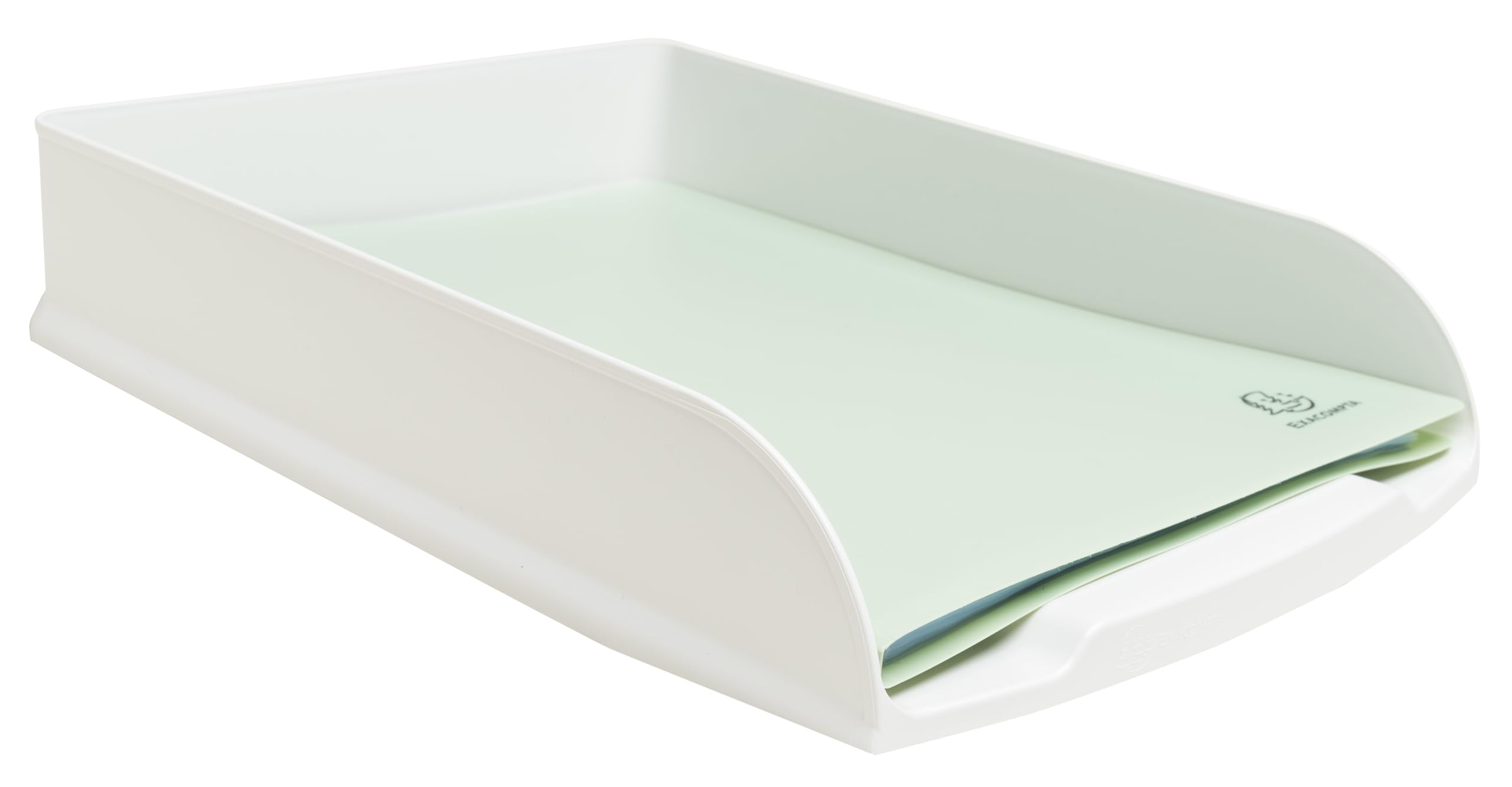 Exacompta - Réf. 11113D - Lot de 6 Corbeilles à courrier Combo Styli Autentik - pour Documents au Format A4+ - dim 34 x 25 x 6,5 cm - Porte étiquette - Peut contenir 500 Feuilles - Couleur Blanc