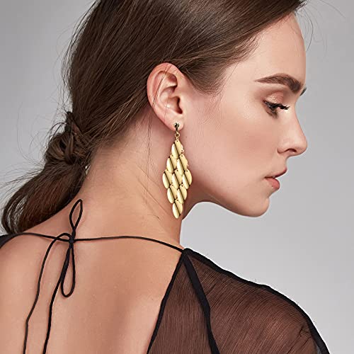 Hicarer 12 Pairs Clip on Earrings Dangle Drop Dangle Earrings Set Bohemian Tassel Pendant Plated Ear Non Piercing for Women Jewelry Gifts Wedding Party2