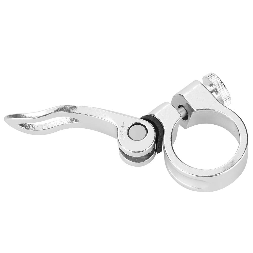 Morsetto reggisella bici a sgancio rapido, materiale in lega di alluminio nuovo, morsetto reggisella da 28,6 mm per reggisella da 25,4 mm(Argento)