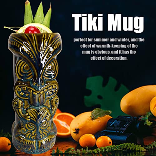 Óculos Tiki | 450ml Cerâmica Tiki Óculos Para Coquetel Festa Havaiana - Tumbler Hawaiian Luau Party