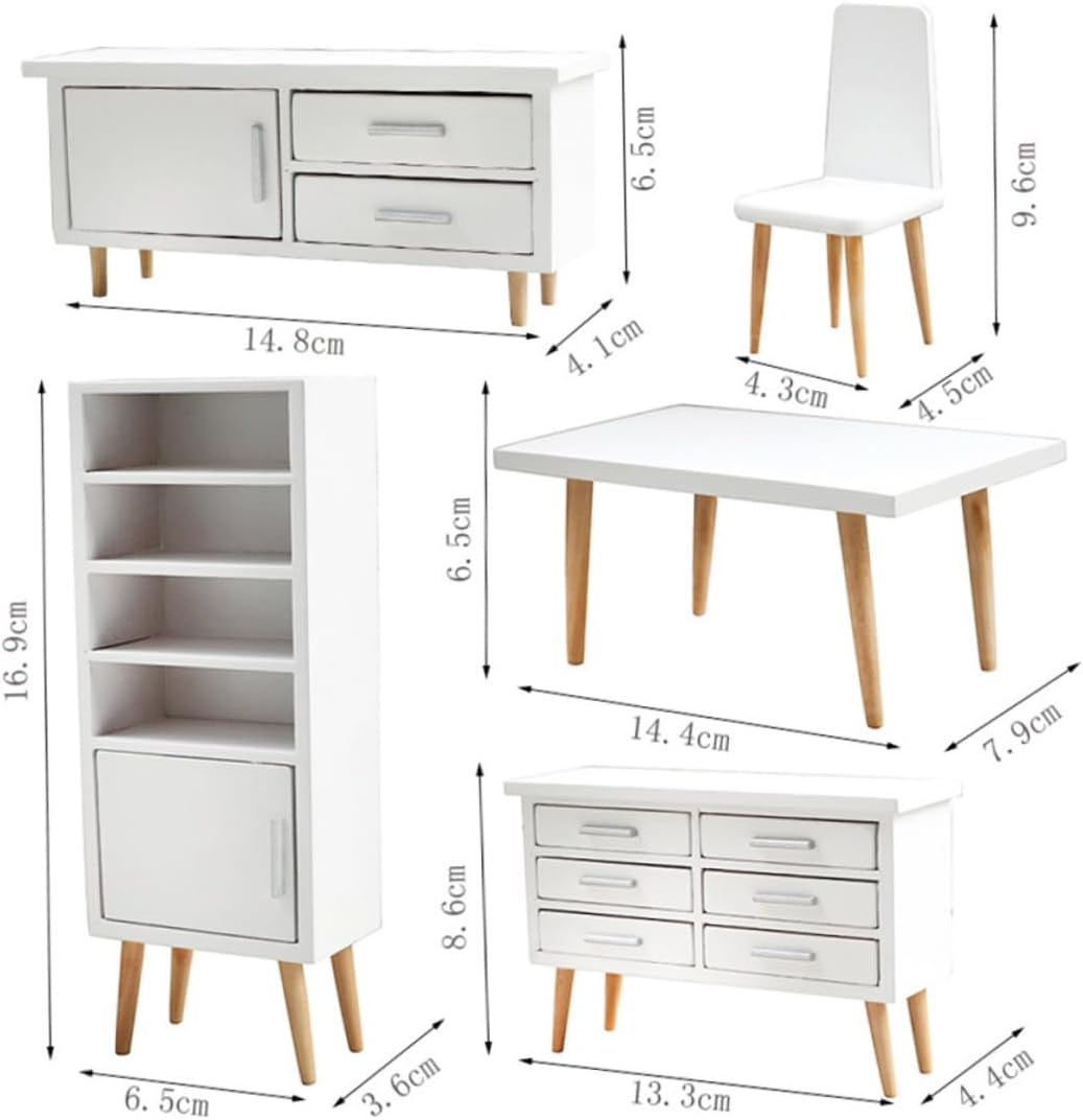 Scale Wooden Mini Furniture for Dollhouse Decor Sturdy Miniature House Accessories Lightweight and Portable Decorative Ornaments for Playroom and Collectors