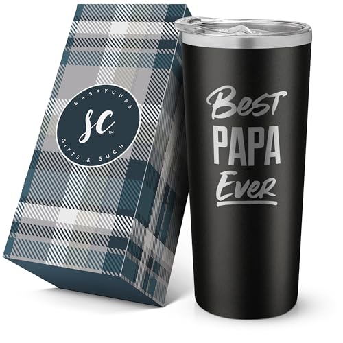 SassyCups Best Papa-GrandFather (Papa - Black, 30 oz)