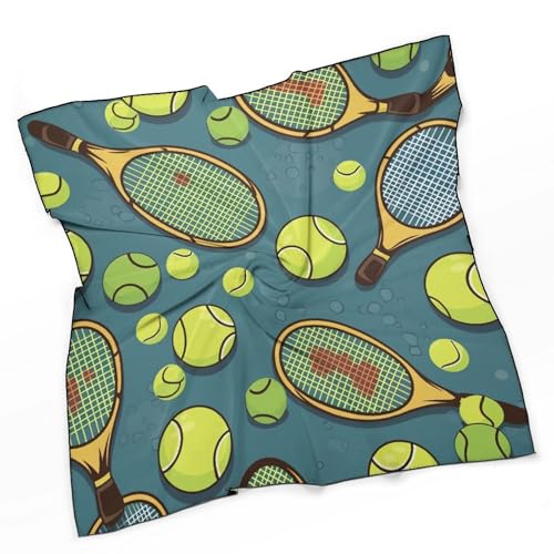 Silk Scarves, Funny Racquet And Tennis Ball Printed Silk Scarves,soft Silk Scarves,versatile Silk Scarves,thin And Easy to Carry Silk Scarves3