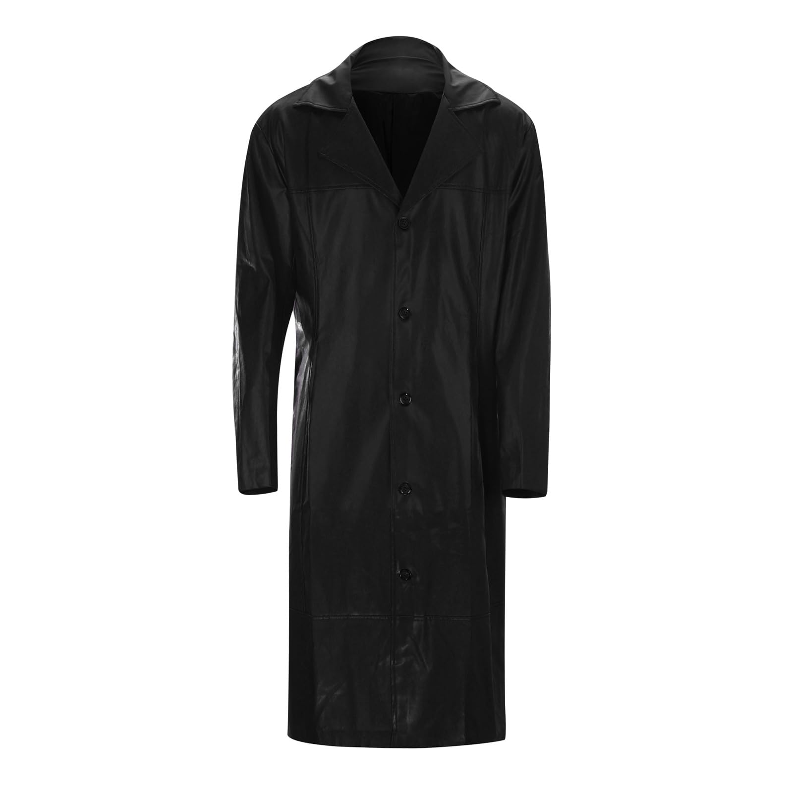 Cappotto in pelle da uomo, sexy in pelle PU, trench metallizzato, lucido, lungo, cappotto invernale, in ecopelle, per le mezze stagioni, per lo streetwear