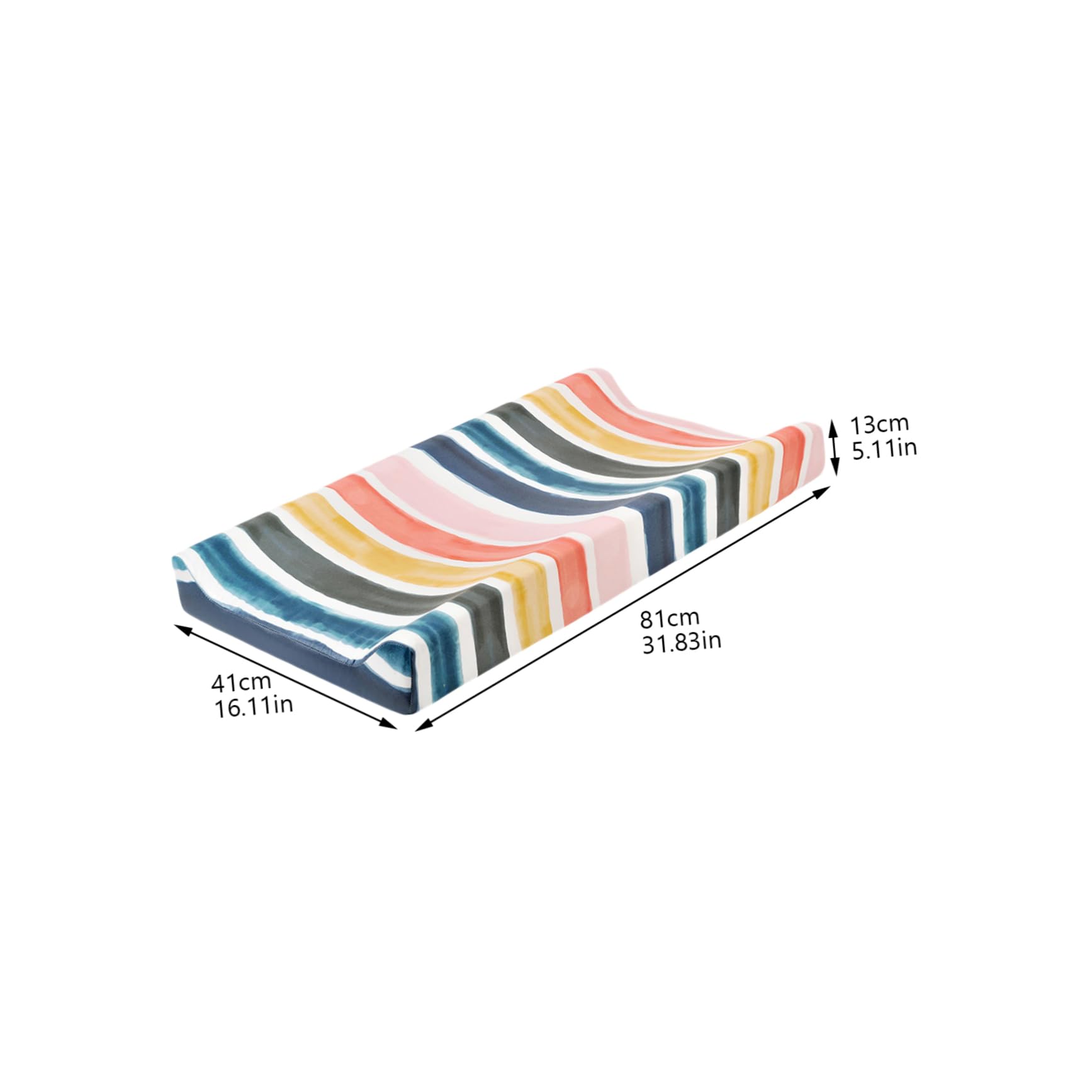 Yardwe Changing Table Pad Cover Washable Stretchy Removable Cradle Sheet for Soft Breathable for Daily Use and Easy Cleaning Delicate Rainbow Stripe