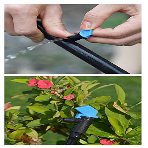 Image of 60 Pieces Drip Emitter, 3 Sizes Garden Flag Irrigation Dripper Emitter, Trees and Shrubs, Per Hour1 GPH, 2 GPH, 4 GPH.