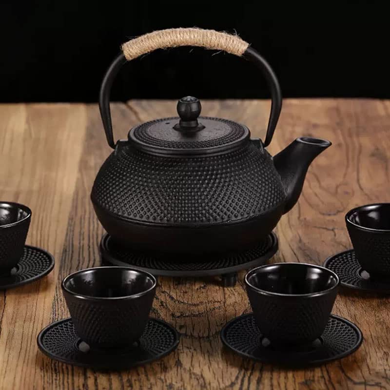Amazon | IWEJ 南部鉄器 鉄瓶 IH・直火両対応 麻縄ハンドル 鉄分補給