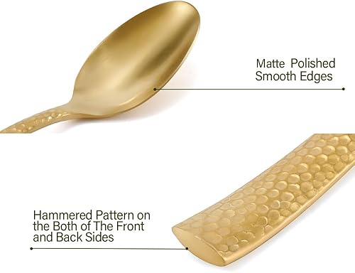 Miniatura 17 de Juego de cubiertos de 20 piezas de cubiertos de acero inoxidable negro con acabado de espejo forjado con mango martillado, servicio para 4 Espejo