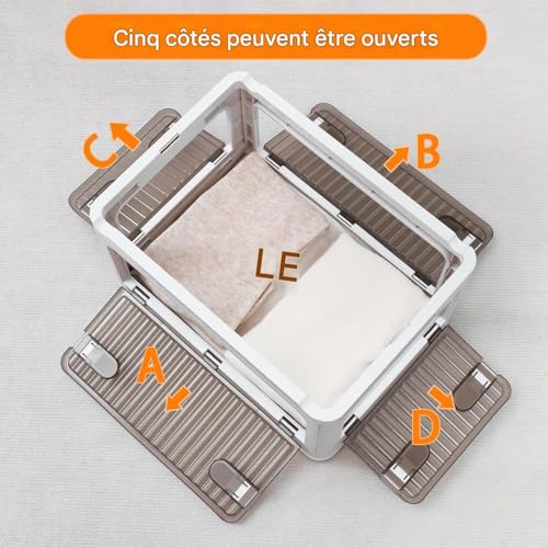 Caisse organisatrice à roulettes pliante pour gain de place maison - 6