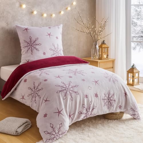 BaSaTex Plüsch Winter Bettwäsche Flausch Bettgarnitur Laserdruck...