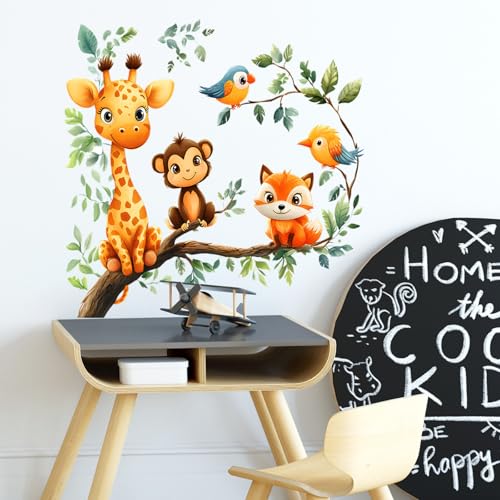 Vinilos decorativos animales adorables acuarela para niños miniatura 5