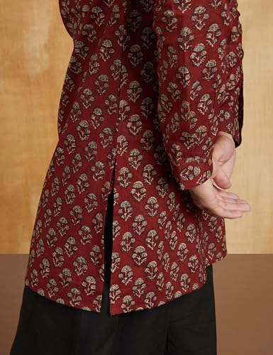 Image of Amazon Brand - Symbol Men's 100% Cotton Everyday Mid Length Casual Kurta - Regular Fit (Available in Plus Sizes)