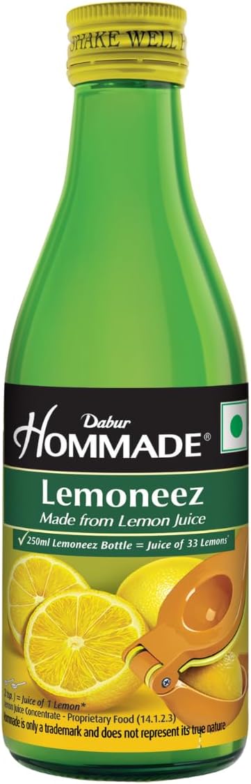 Lemoneez: Contains the Juice of 33 Lemons | No Cutting, No Squeezing | Consistent Tangy Taste | Quick, Easy & Hassle-Free | Ideal for Nimbu Pani, Marination, Beverages & Others | 250ml