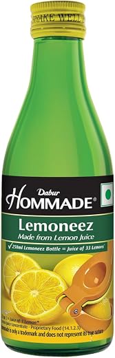 Dabur Hommade Lemoneez: Contains the Juice of 33 Lemons | No Cutting, No Squeezing | Consistent Tangy Taste | Quick, Easy...