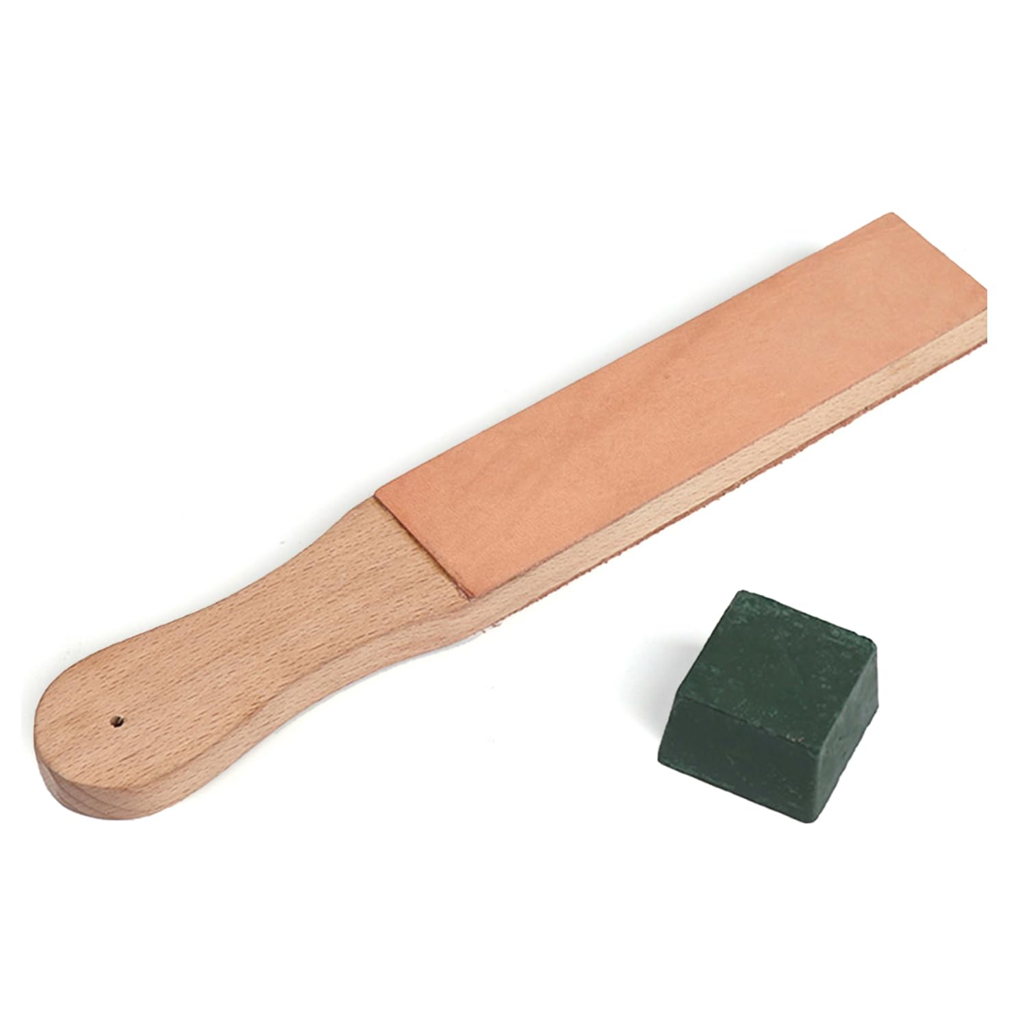 WUTA 革砥 砥石 砥ぎ具 研磨用木台 パドルストロップ レザークラフト 研ぎ石付き