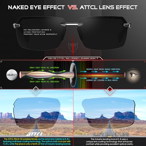 ATTCL Men's Polarized Sunglasses, UV400 Protection, Square Metal Shades for Street, Beach, Vacation4