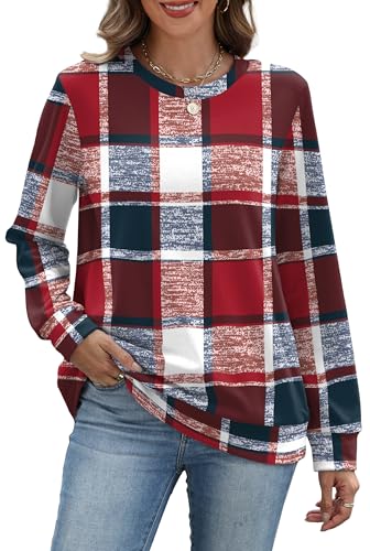 RUMIA Crewneck Fall Sweatshirts for Women Trendy- Women's Plain Long Sleeve Pullover Tops with Pockets Fashion — view 4