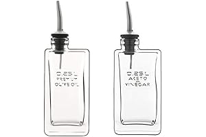 Luigi Bormioli Kitchen Essentials Kit: 2 Square Olive Oil and Vinegar Bottles