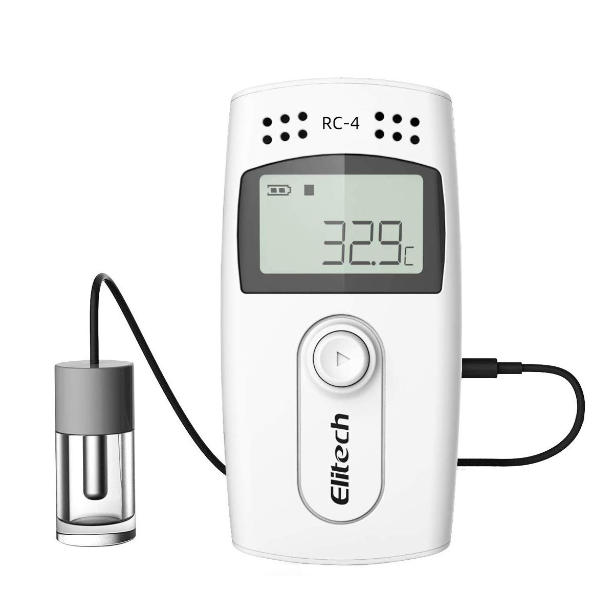 Elitech Digital Temperature Data Logger Recorder with Glycol Bottle Medical Refrigerator Monitor, RC-4G