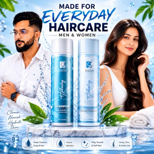 Image of Deep Cleansing & Hydrating Conditioner AND Shampoo For Softening, strengthening & moisturising Hair, Natural | Paraben-free| Silicone-free (COMBO, 600ml) (COMBO)