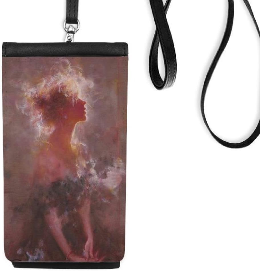 Clair De Lune XJJ Oil Painting Phone Wallet Purse Hanging Mobile Pouch Black Pocket