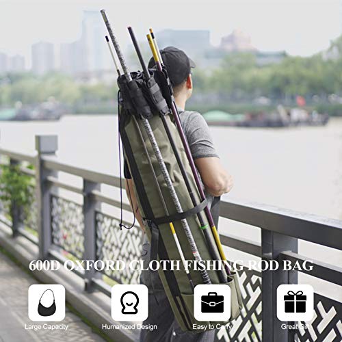 DECDEAL Saco de pesca para cana de pesca Sacos de armazenamento de grande capacidade para pesca de p