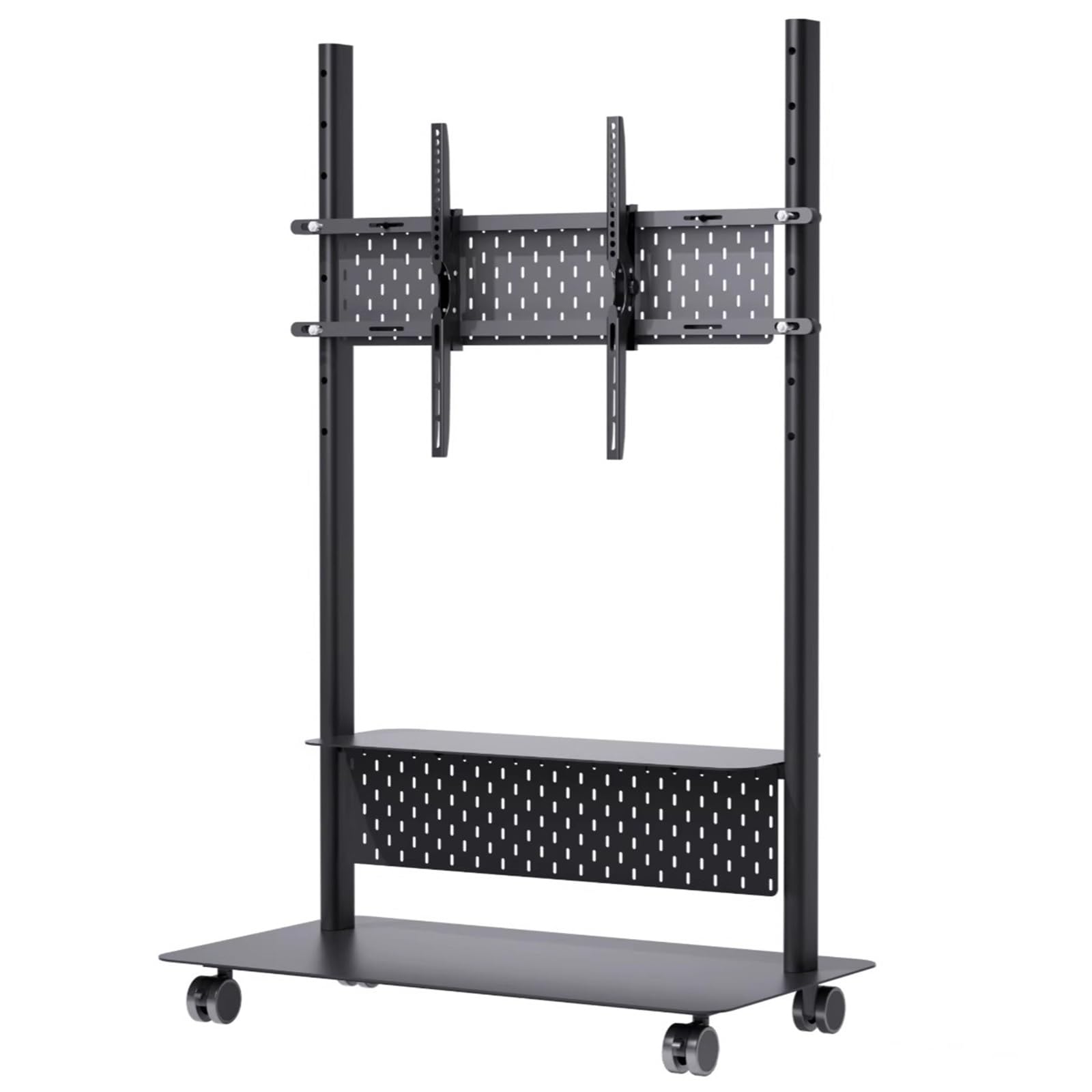 DFGHNBVC Tv Stand, Mobile Tv Cart, Entertainment Center, Rolling Tv Stand, Television Stands, Modern Tv Stand, Floor Tv Stand With Wheels, For 50-75 Inch Tv, For Home Office,Black-2