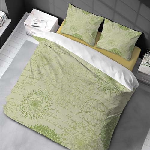 Housse de couette King Size imprimé vintage 200x250cm avec taies