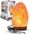 Himalayan Pink Salt Lamp, 7-9 lbs, 7”-9” Height, Salt Rock Lamp, Himalayan Lamp, Sea Salt Lamp, Handmade, Night Light, Dimmer Switch, Wood Base, Home Décor