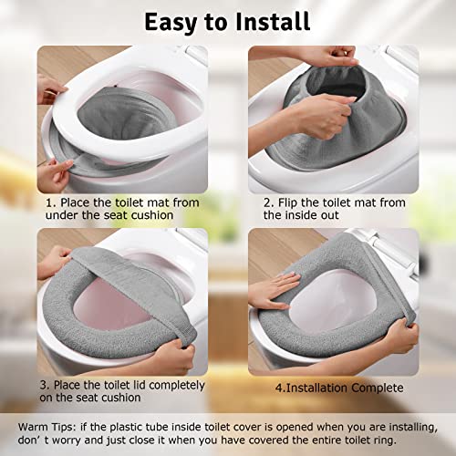 image for Legigo 5 Pack Thicker Bathroom Toilet Seat Cover Pads- Soft Warmer Toi