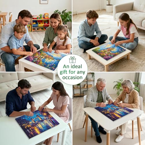 Pixlora Puzzles for Adults 1000 Pieces, 2 Pack Unique Jigsaw Puzzle for Adults, Garden Town and Darkness Theme, Idea Family Games, Challenging Puzzles for Game Night — view 6
