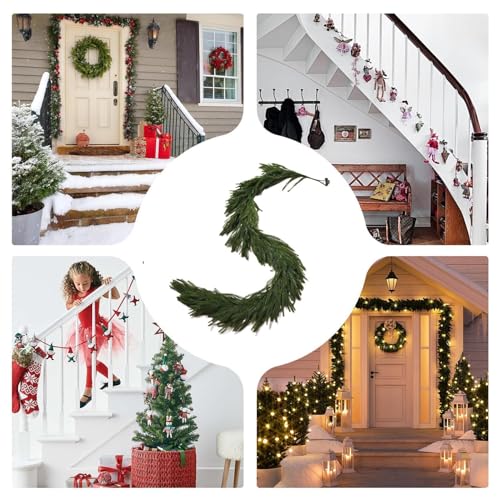 Guirlande de Noël pour décoration de porte extérieure toutes saisons