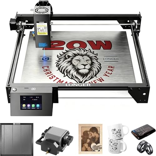 Image of Longer RAY5 20W Laser Engraver with Air Pump,440mm*440mm Honeycomb, 32-bit Motherboard, App Offline Control, DIY Engraver Tool for Metal /Glass /Wood